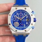 Audemars Piguet Royal Oak Offshore Watch Blue Chronograph wear by Tennis Player Wawrinka